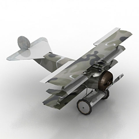 Free Airplane FOKERD1 N3 3D model for 3ds Max Library Download